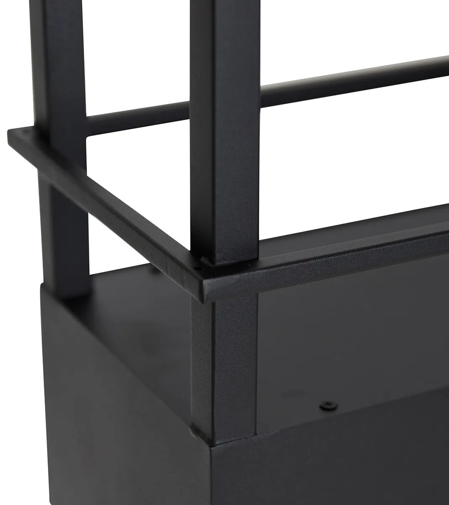 LED Candeeiro de suspensão inteligente preto com prateleira incl. 4 Wifi GU10 - Cage Rack Industrial