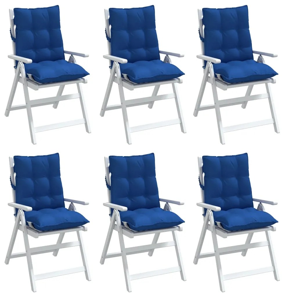 Almofadões cadeira encosto baixo 6 pcs tecido oxford azul real