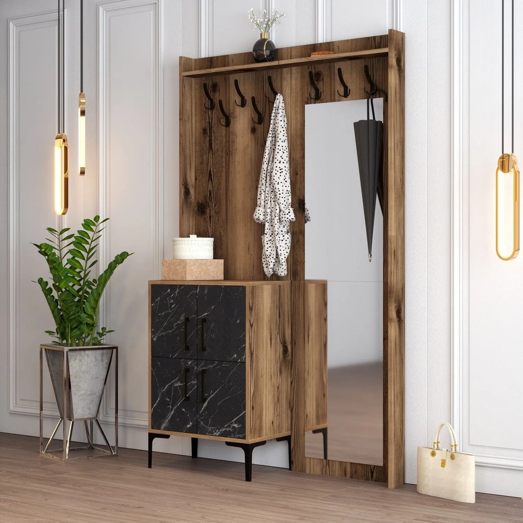 Cabideiro Berlin BC – Nogueira Preta – 120x200x35 cm