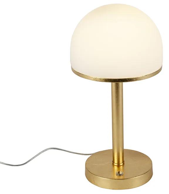 Candeeiro de mesa vintage dourado com LED e toque - Bauhaus Moderno
