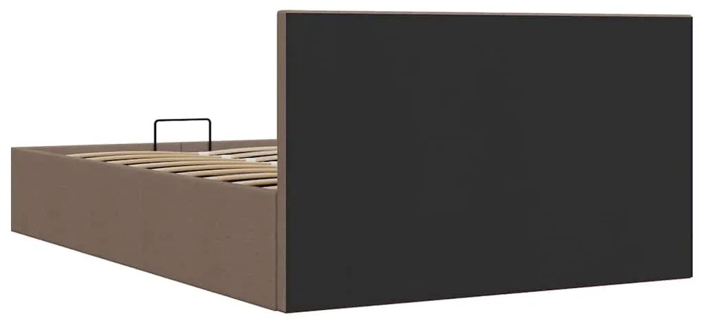 Cama hidráulica c/ arrumação 120x200cm tecido cinza-acastanhado