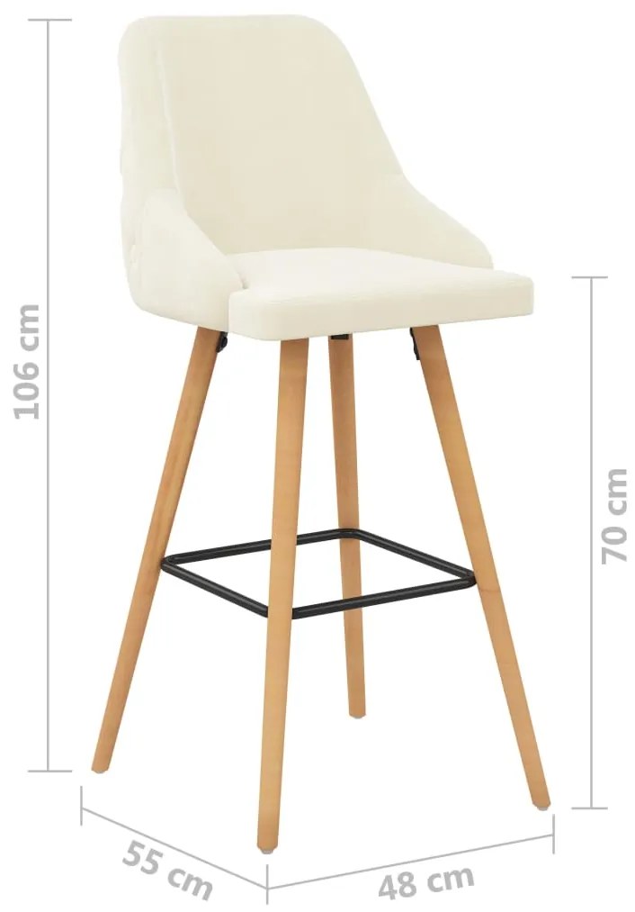 Bancos de bar 2 pcs veludo creme
