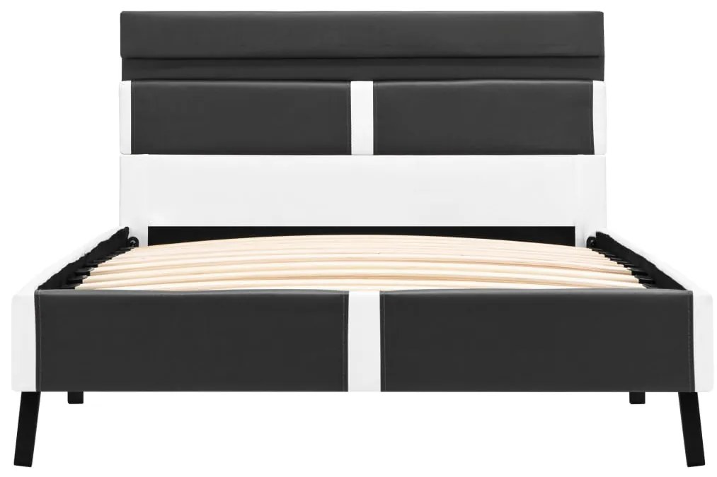 Estrutura de cama c/ LED 90x200 cm couro artificial cinzento