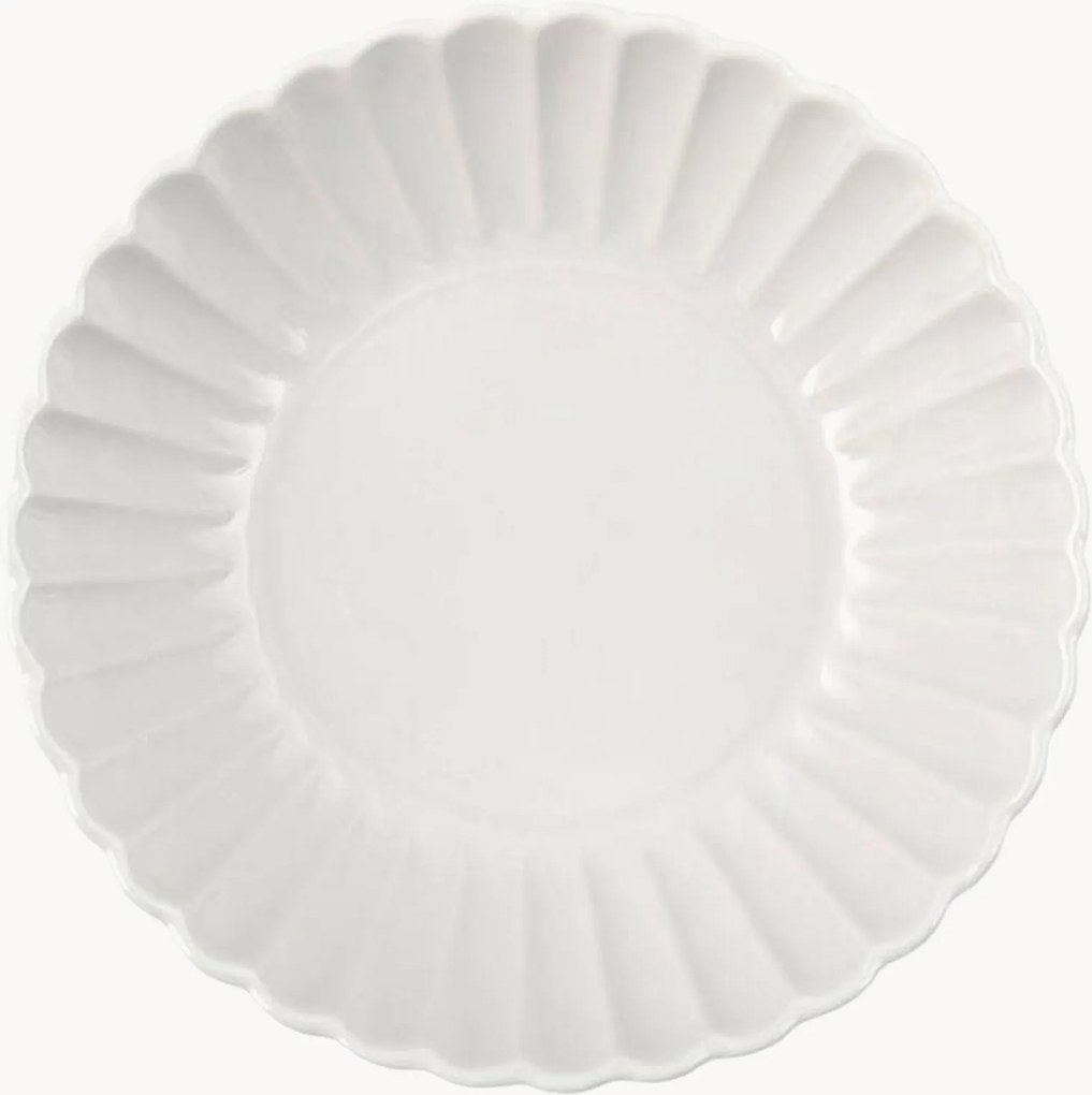 Pratos de sopa com padrão em relevo Lotus, conjunto de 6