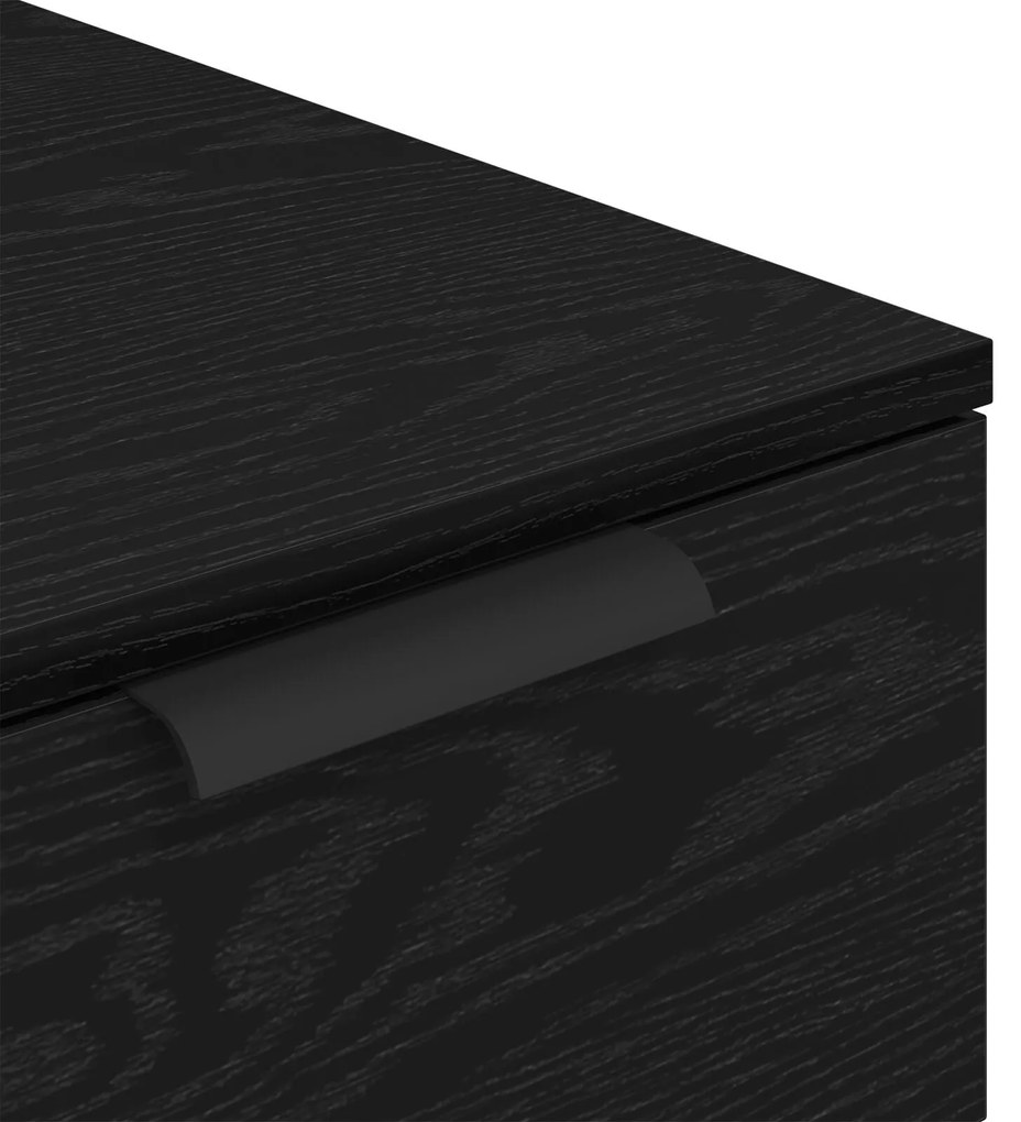 Armário de Mesa vidaXL em Carvalho Preto - 33x50x75 cm - Feito de Made