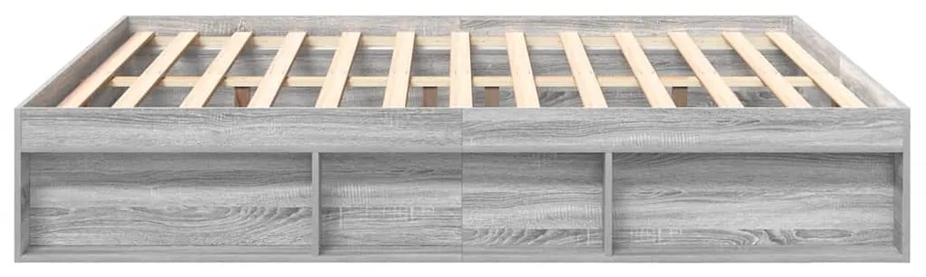 Estrutura de cama super king size 180x200 cm cinzento sonoma