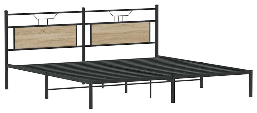 Estrutura de cama sem colchão 200x200 cm carvalho sonoma