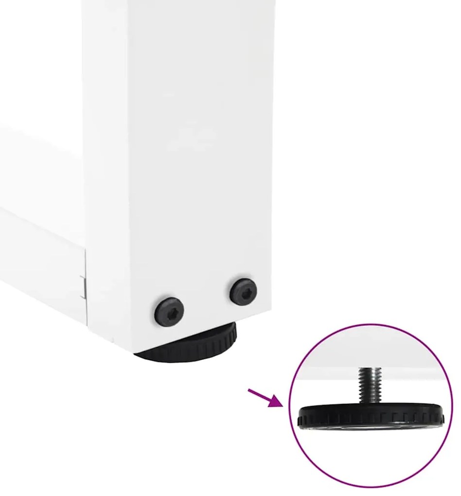 Pés para mesa de jantar em V, 2 peças, branco, 100x(72-73,3) cm, aço
