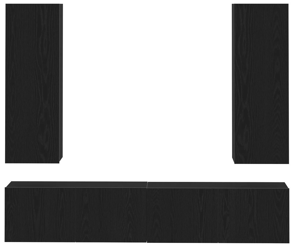 Conjunto de Estante de TV vidaXL com 4 Peças Montadas na Parede em Mad