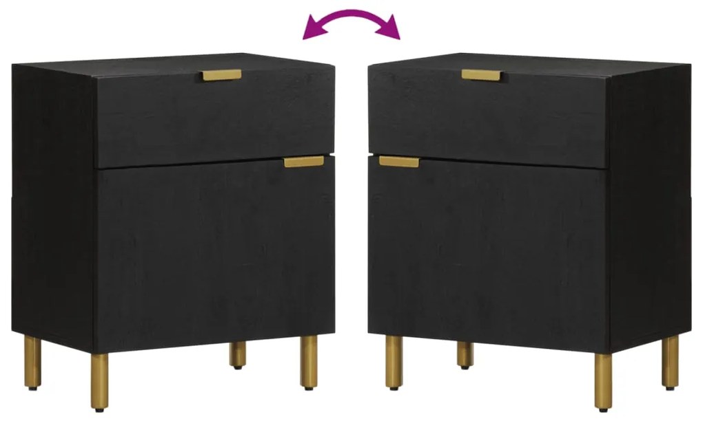 Mesa de cabeceira 50x33x60 cm derivados de madeira preto