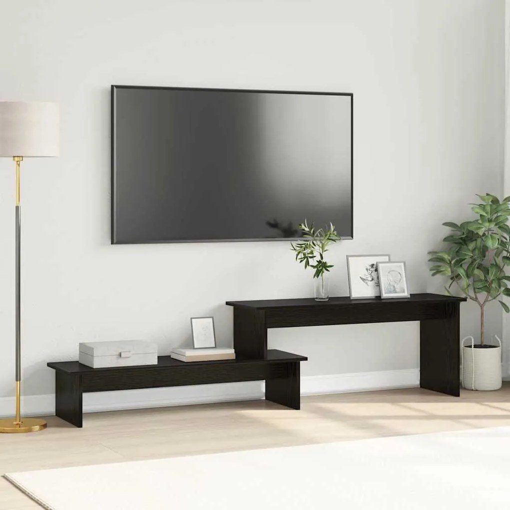 vidaXL Gabinete para TV com prateleira Carvalho preto 180 x 30 x 43 cm