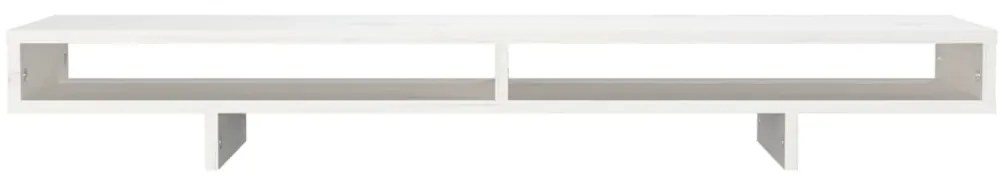Suporte para monitor 100x27x14 cm madeira pinho maciça branco