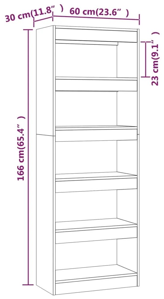 Estante/divisória 60x30x166 cm contraplacado branco