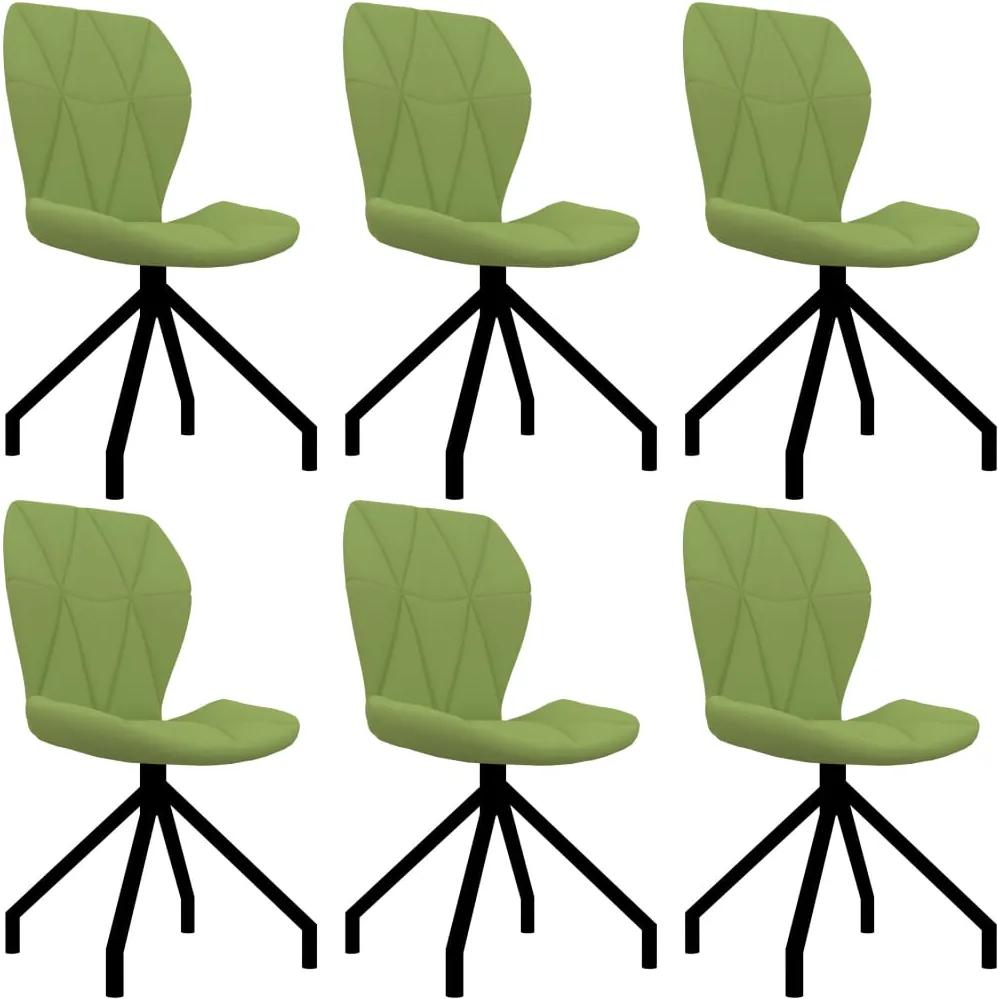 Cadeiras de jantar 6 pcs couro artificial verde