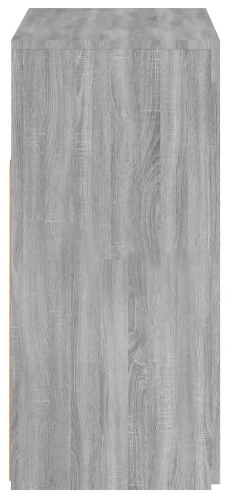Aparador com luzes LED 80x35x75 cm cinzento sonoma