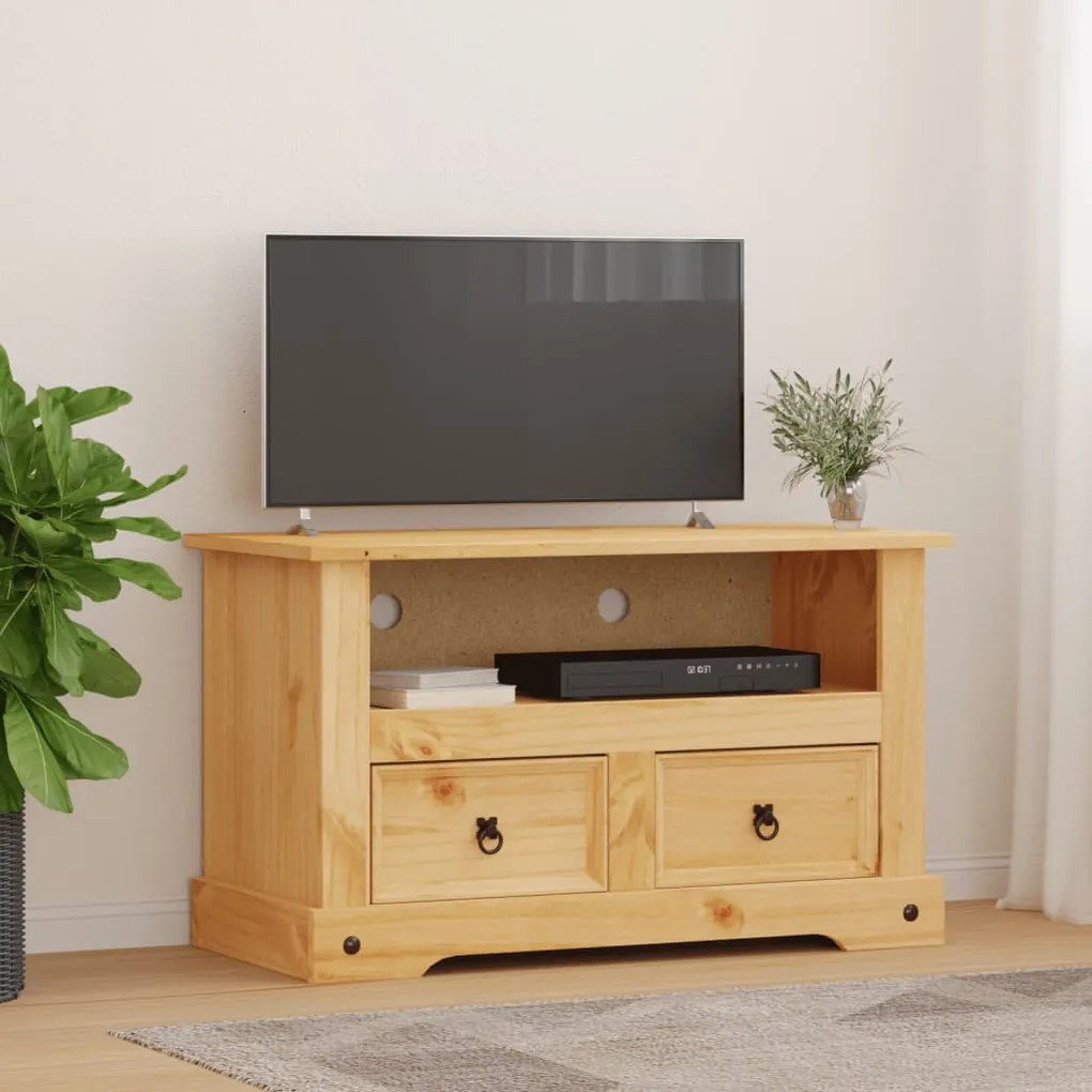 243738 vidaXL Móvel de TV Corona Range em pinho mexicano 91x43x56 cm