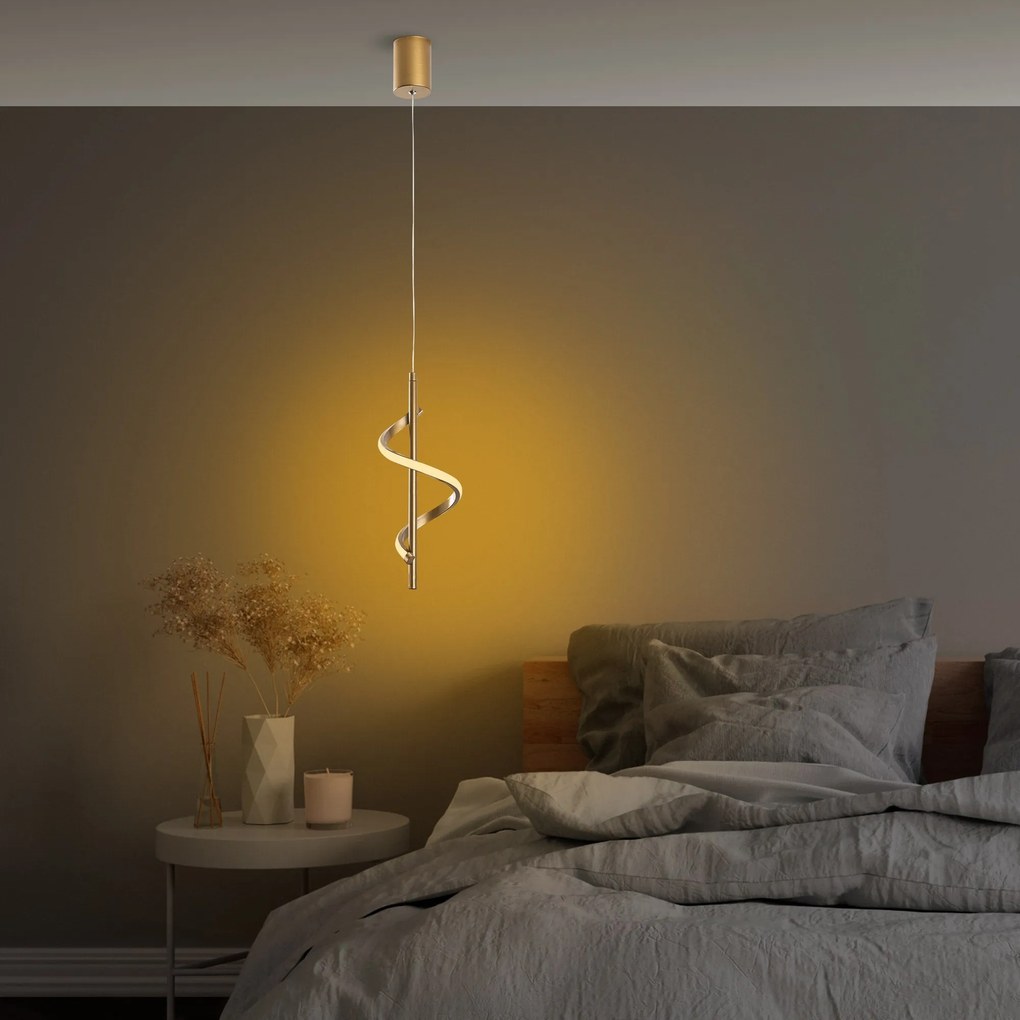 Candeeiro de Teto Likma – Dourado – 16x50-100x16 cm