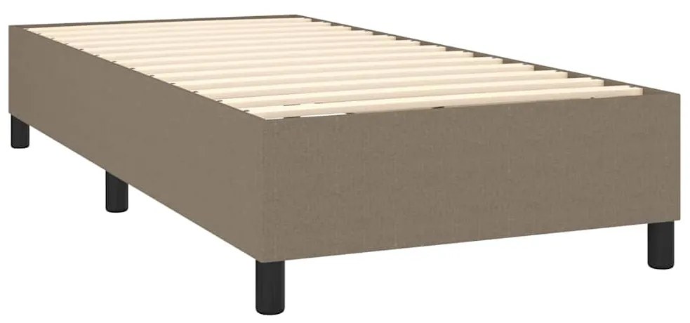Cama com molas/colchão 90x190 cm tecido castanho-acinzentado
