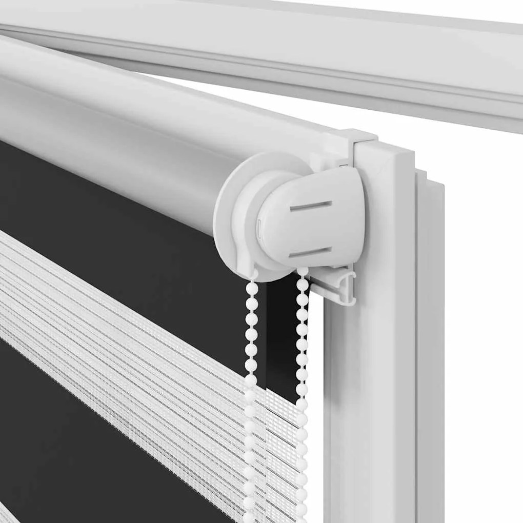 Estore de rolo 90 x 150 cm, linhas de zebra / Preto