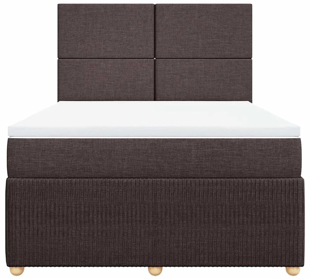 Cama com molas/colchão 140x190 cm tecido castanho-escuro