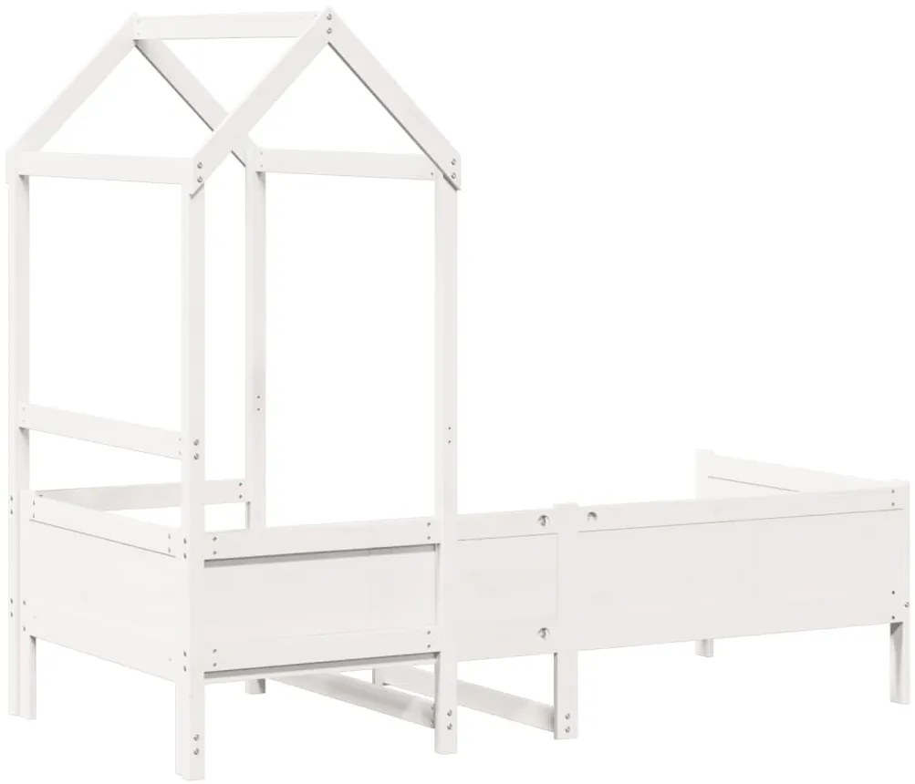 Sofá-cama c/ telhado 90x190 cm madeira de pinho maciça branco
