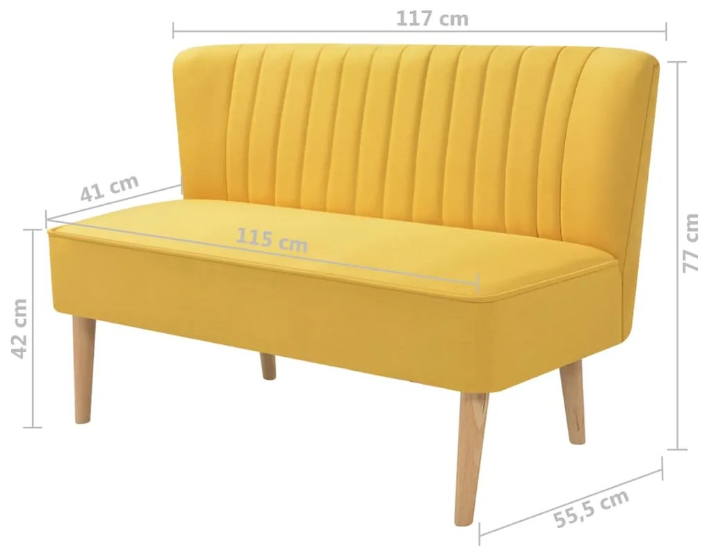 Sofá de tecido 117x55,5x77 cm amarelo