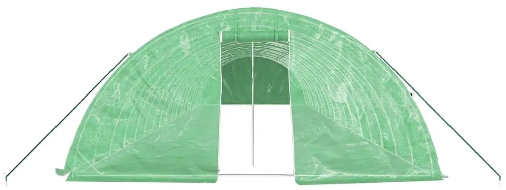 Estufa com estrutura de aço 90 m² 18x5x2,3 m verde