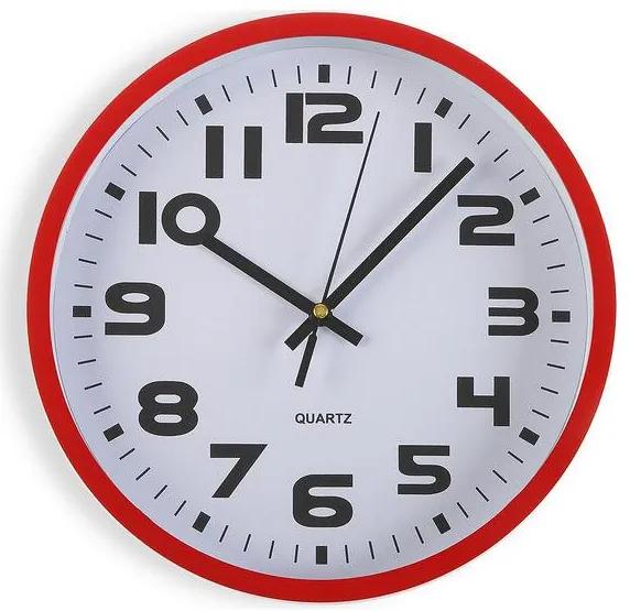 Relógio de Parede Plástico (3,8 x 25 x 25 cm) Vermelho