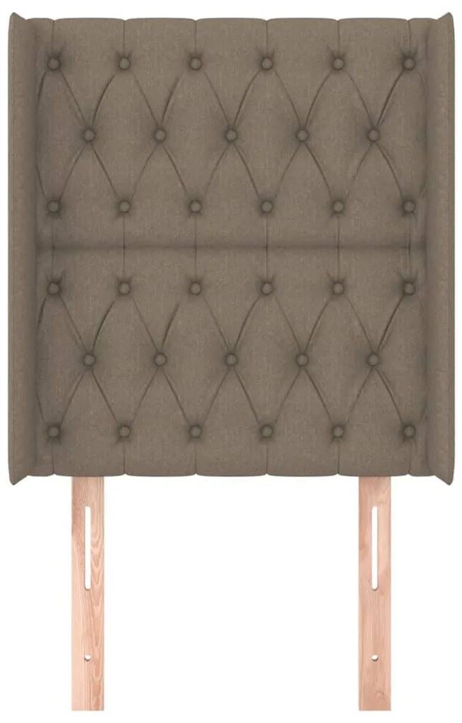 Cabeceira cama c/ abas tecido 83x16x118/128cm cinza-acastanhado