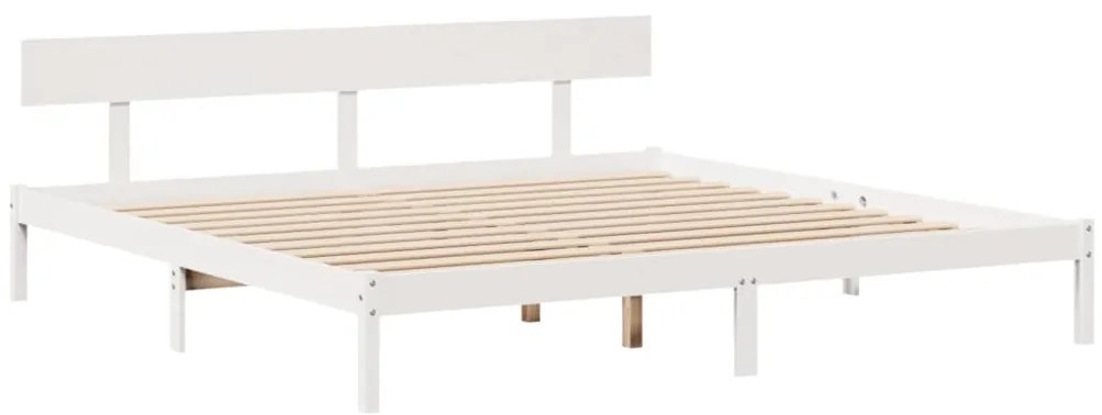 Cama sem colchão 180x200 cm madeira de pinho maciça branco