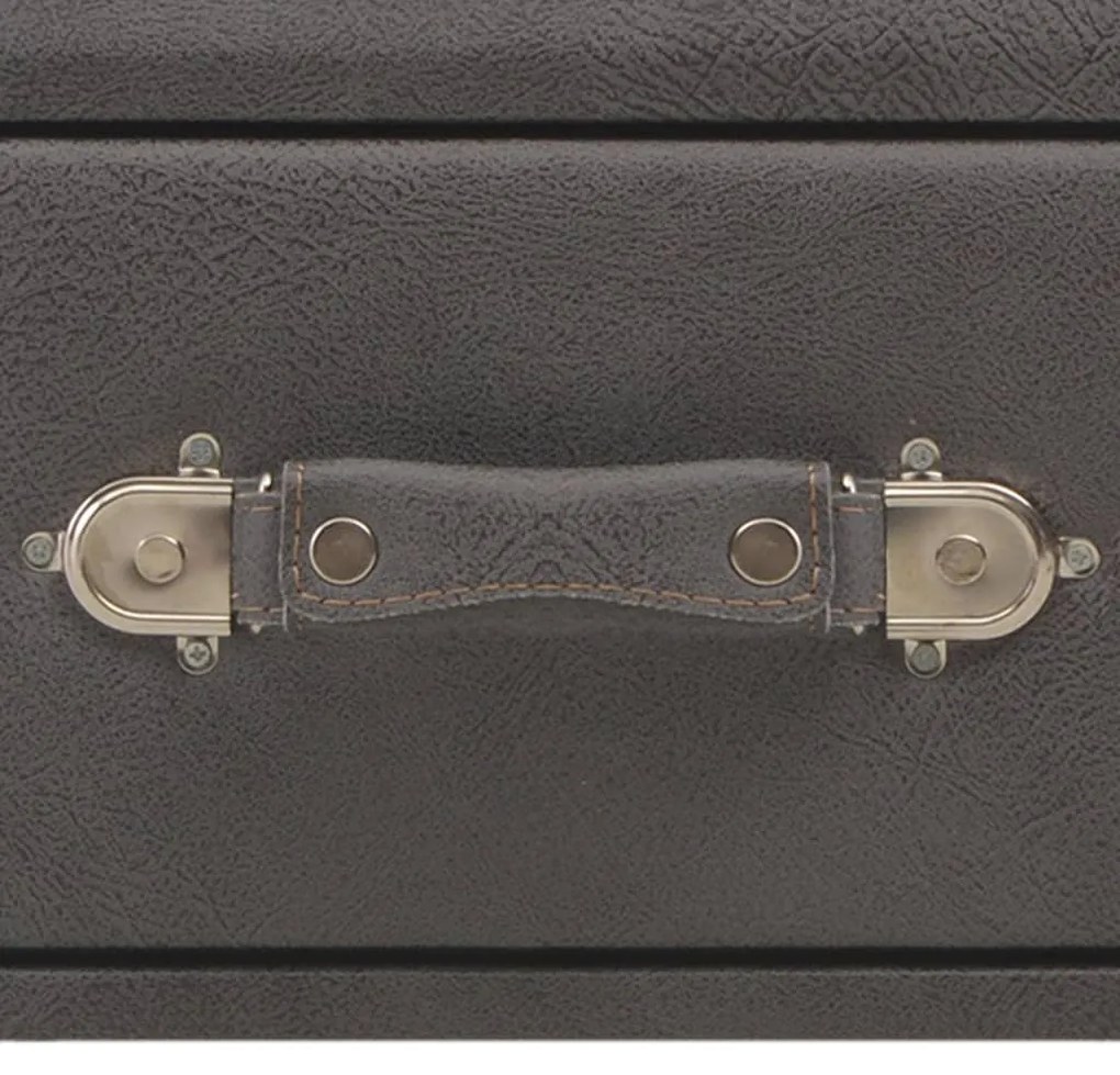 Banco com gavetas 80 cm couro artificial cinzento