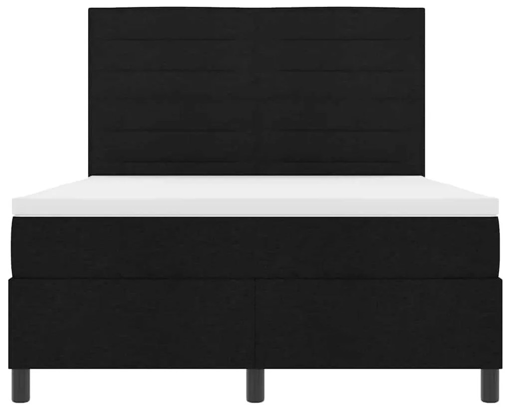 Cama Box com Colchão e Luz LED - Preta - 160 x 200 cm - Tecido