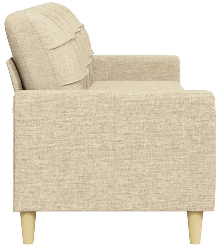 Sofá de 3 lugares tecido 210 cm cor creme