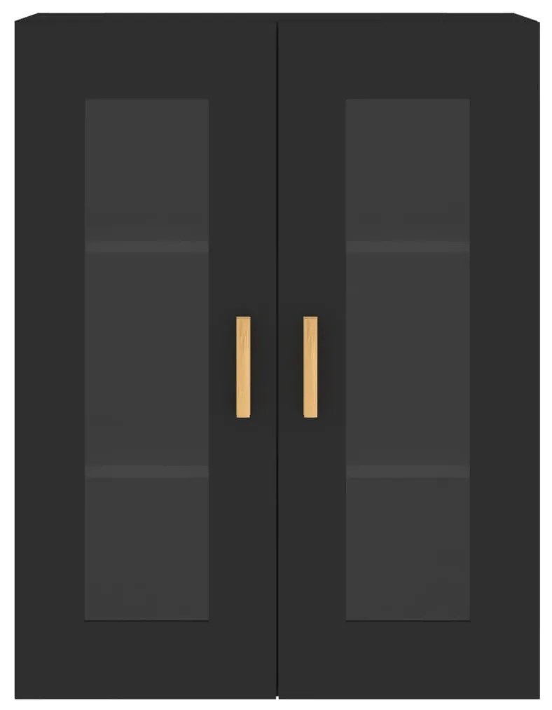 Móveis de parede 2 pcs derivados de madeira preto