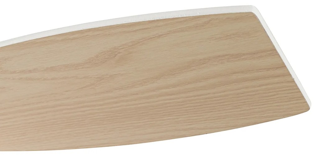 Ventilador de teto exterior branco com impressão de madeira 91,3cm incl. LED regulável com controlo remoto IP44 - Toledo