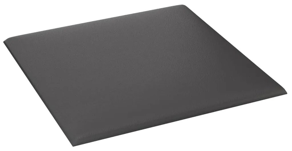 Painel parede 12 pcs 30x30cm couro artificial 1,08 m² cinza