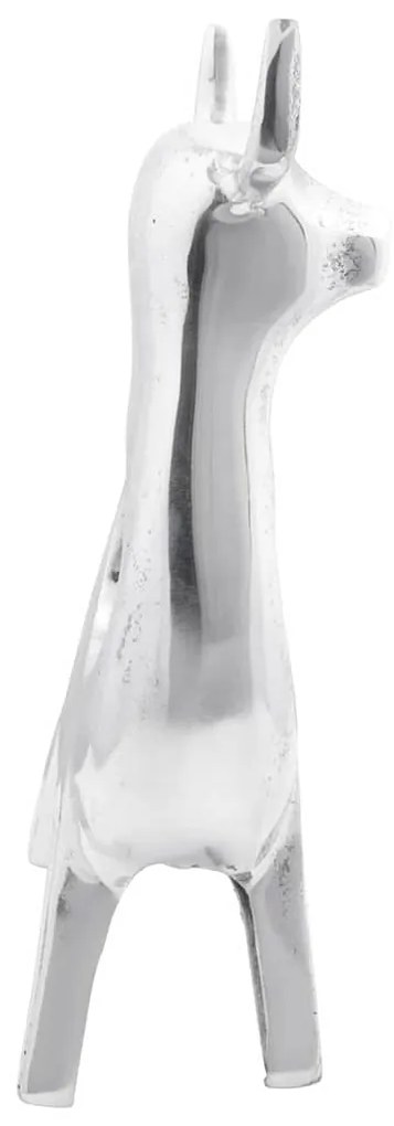 Escultura de touro vidaXL Prateada 22x9,5x34 cm Alumínio