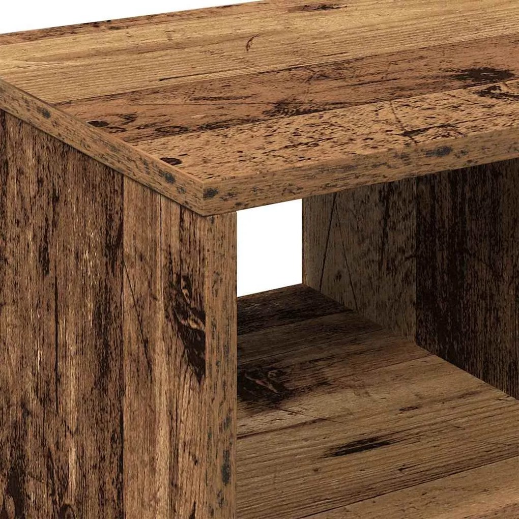 Mesa Lateral com Rodas em Madeira Antiga 50x30x55 cm em Madeira de Eng