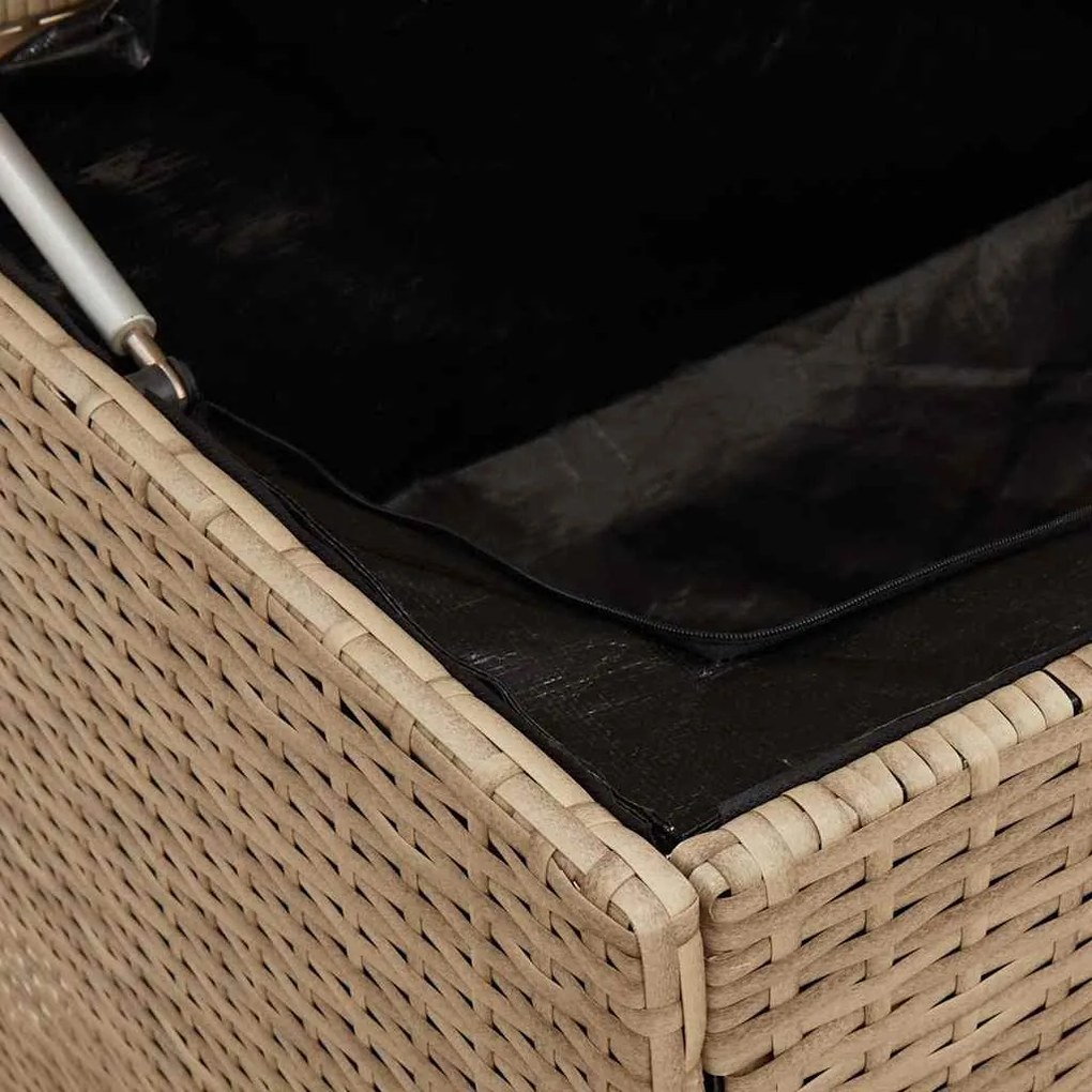 Caixa para almofadões de exterior 100x55x55,5 cm vime PE bege