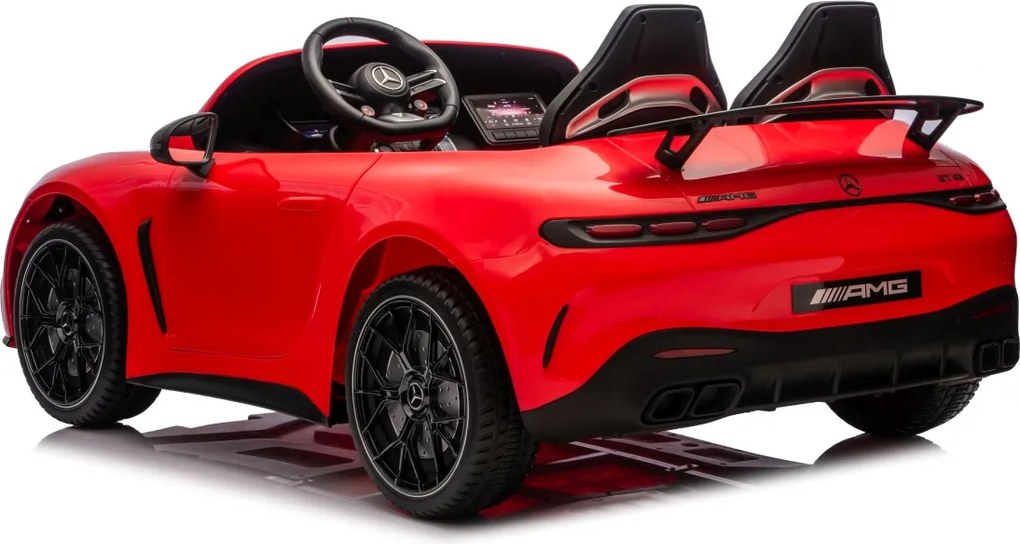Carro elétrico para Crianças 24V, 2 Lugares, 4x4 Mercedes-Benz GT63 AMG, Rodas de espuma EVA, assento Couro ecológico Vermelho