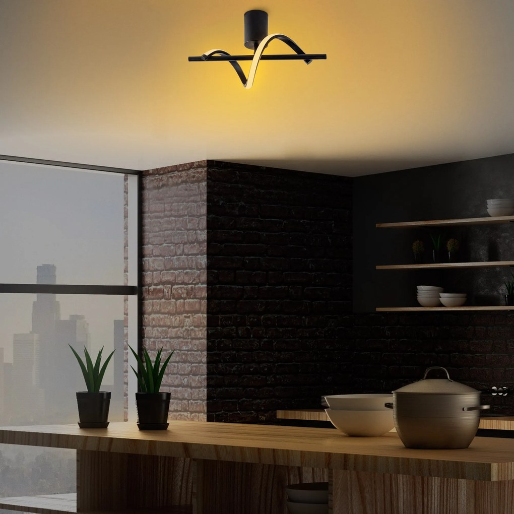 Candeeiro de Teto Likma – Preto – 41x16x25 cm