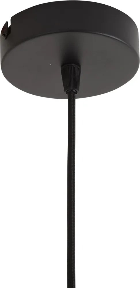 Hanglamp zwart met bruine papieren touw kap 50/50/30 - Combi 1