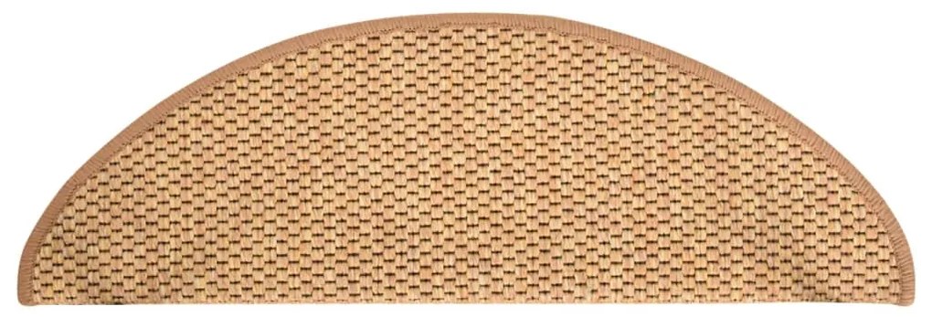 Tapetes escada adesivos aspeto sisal 15 pcs 65x21x4 cm laranja