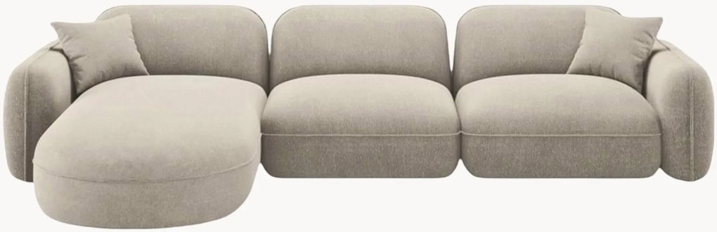 Sofá de canto modular em veludo Lucien (4 lugares), canto à esquerda