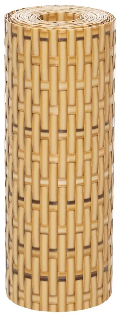 Telas de varanda 10 pcs 255x19 cm vime PE castanho-claro