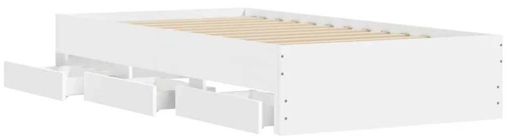 Estrutura cama c/ gavetas 90x190 cm derivados de madeira branco