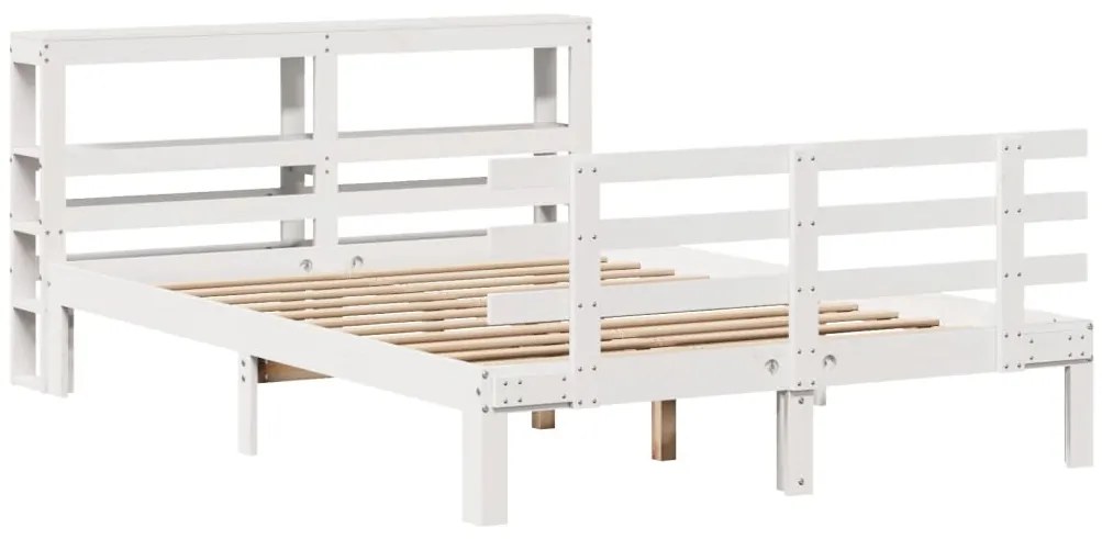 Estrutura de cama c/ cabeceira sem colchão 140x190 cm branco