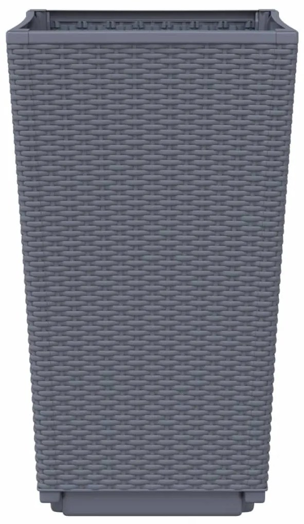 Vasos/floreiras 4 pcs 32,5x32,5x57 cm PP cinzento azul
