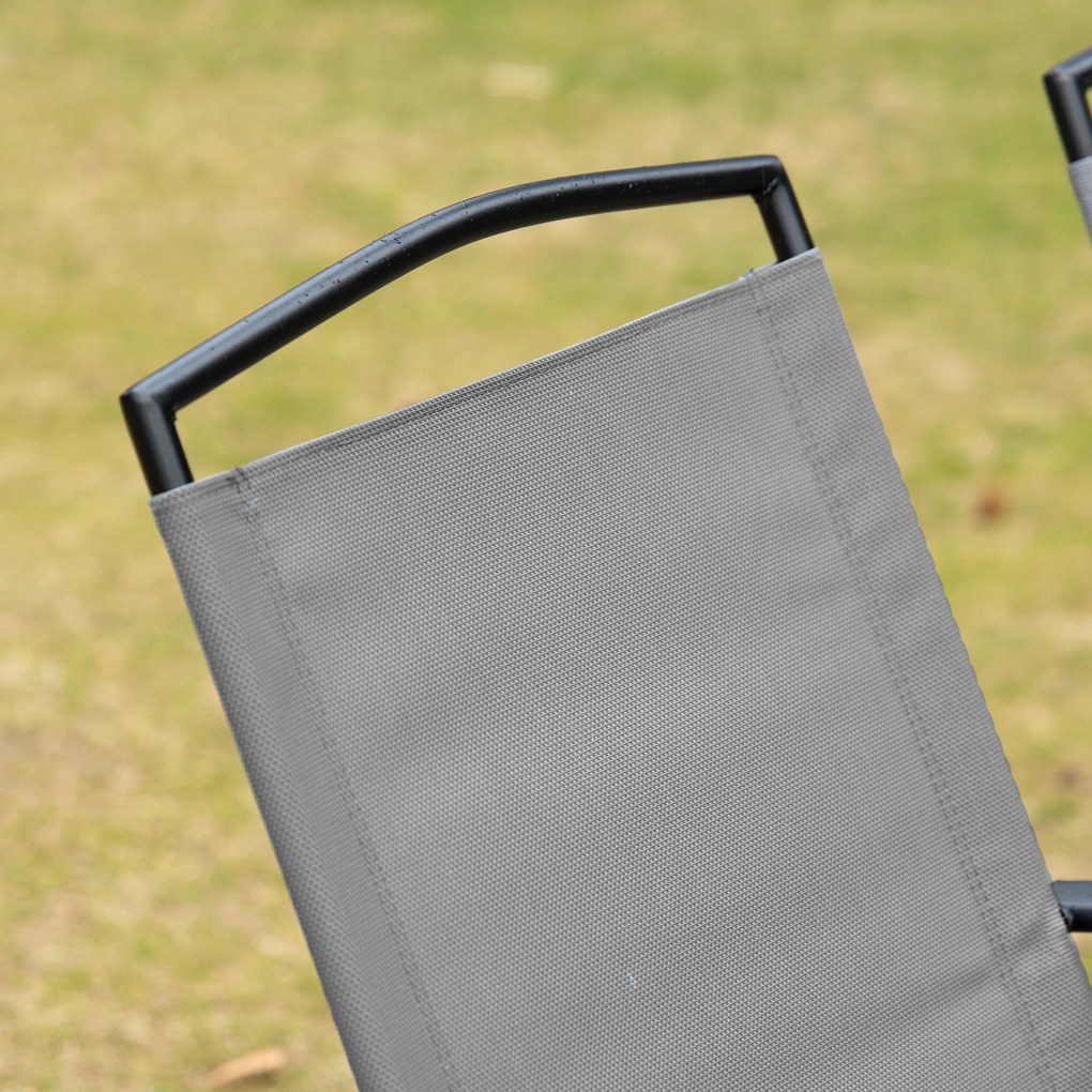 Outsunny Conjunto de Móveis de Jardim 8 Peças com 6 Cadeiras Dobráveis Mesa com Bancada de Vidro e Chapéu de Sol Inclinável Proteção Solar para Terraço Exterior Cinza