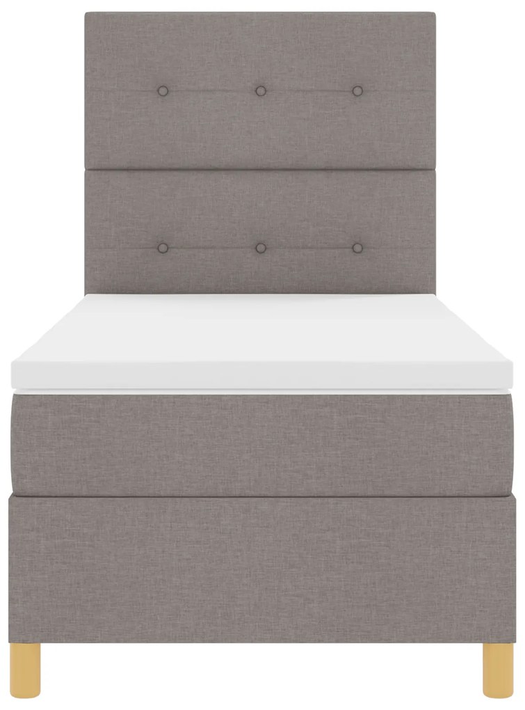 Cama Box Spring com Colchão Taupe Solteiro Tecido